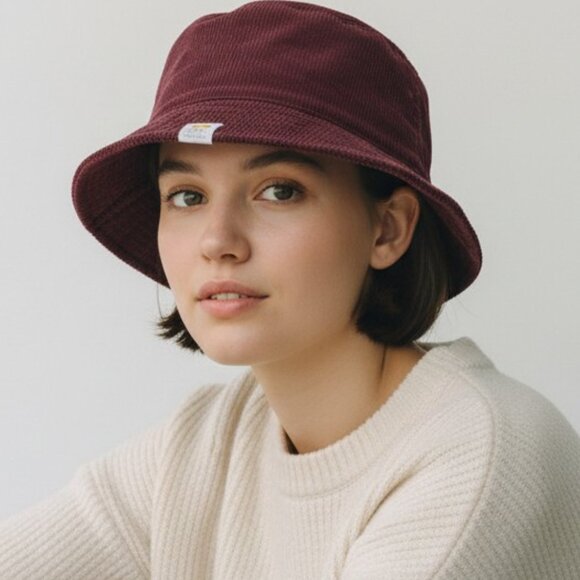 C&C California Accessories - C & C Corduroy burgundy bucket hat